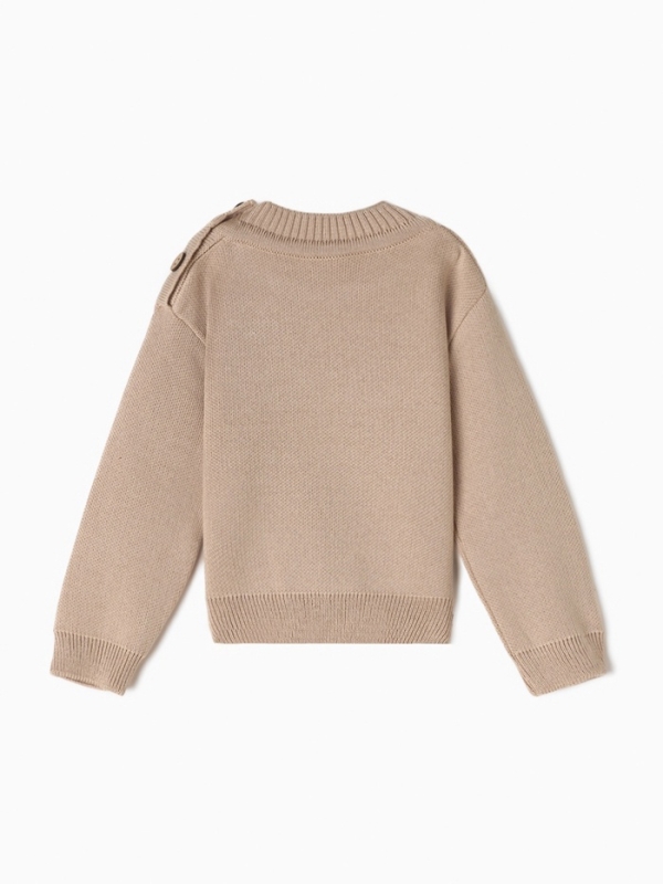 Джемпер вязаный новогодний Крошка Я "Еловые веточки" рост 80-86 см, цвет бежевый