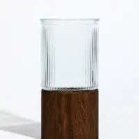 Ваза стекло настольная "Лесли" линии, 20х10 см, прозрачный