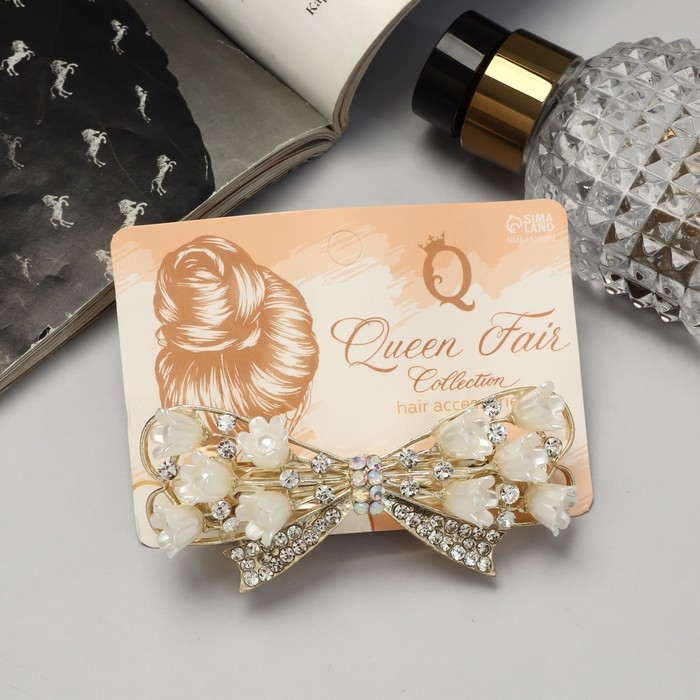 Заколка-автомат для волос "Лорелея" бантик, 9 см