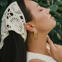 Серьги металл "Цепи" водопад, цвет золото