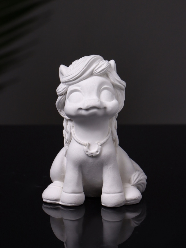 Статуэтка "Пони с подковой" 8х5х5 см, натуральный