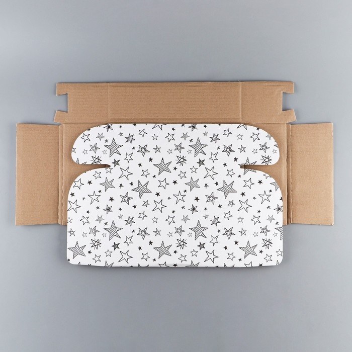 Коробка подарочная сборная, упаковка, &laquo;Звёзды&raquo;, белый, 27 х 21 х 9 см