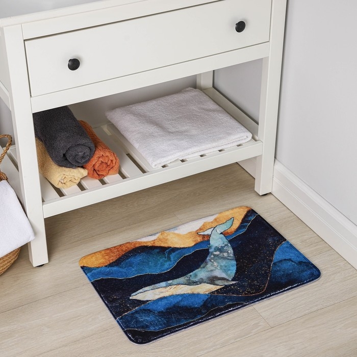 Коврик для дома Доляна &laquo;Кит&raquo;, 40&times;60 см, цвет синий