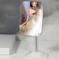 Зеркало настольное, на гибкой ножке, зеркальная поверхность 13.5×16.5 см, белое Зеркало настольное, на гибкой ножке, зеркальная поверхность 13.5×16.5 см, белое