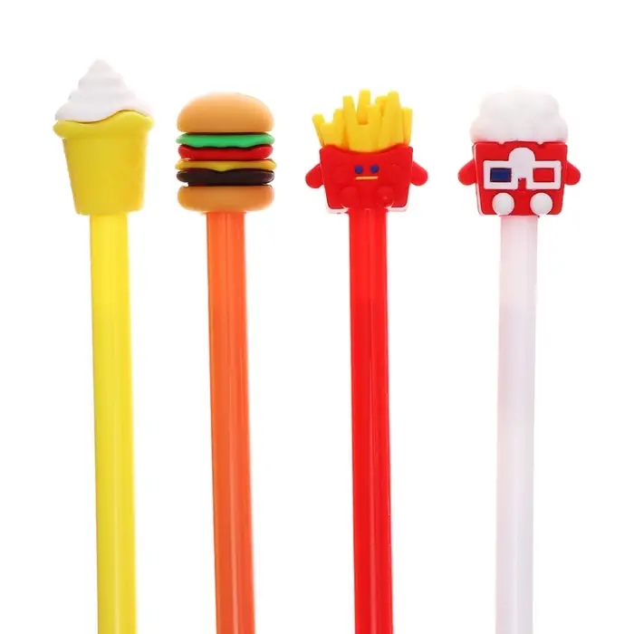 Ручка - прикол гелевая &laquo;Фастфуд&raquo;, синий стержень, МИКС