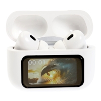 Наушники беспроводные TWS, дисплей, BT5.4, 30/500 мАч, с шумоподавлением, сенсор, белые