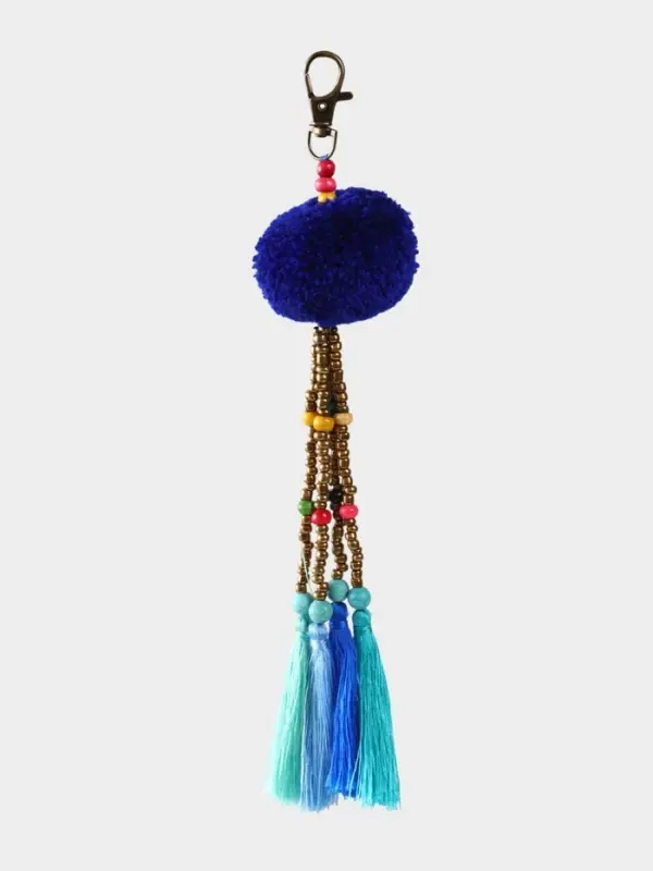 Брелок плетеный, 22 см, цв. синий