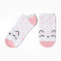 Носки укороченные "Котик" р. 36-39 (23-25 см), белый Носки укороченные "Котик" р. 36-39 (23-25 см), белый