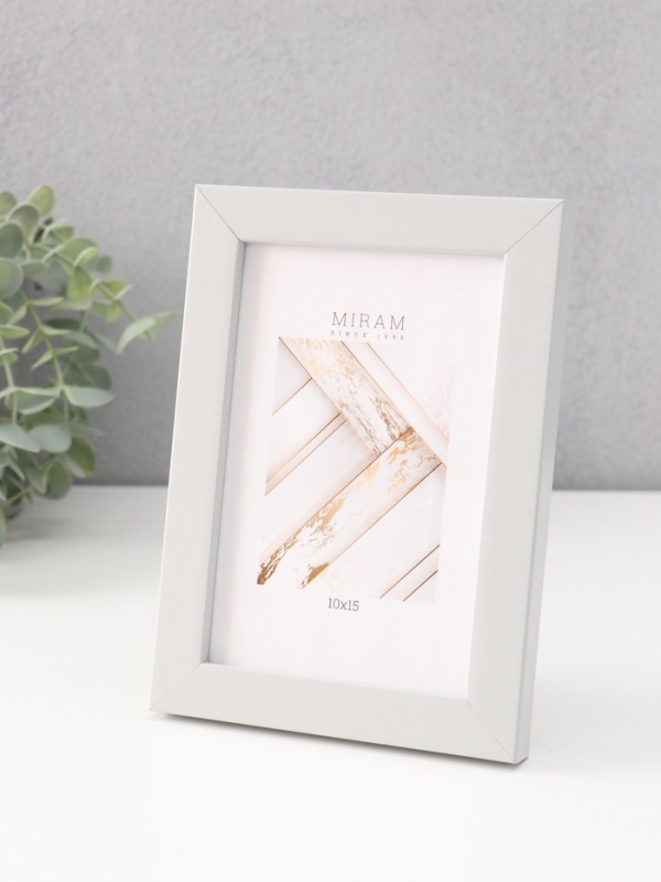 Фоторамка пластик "МИРАМ" 10х15 св. серый