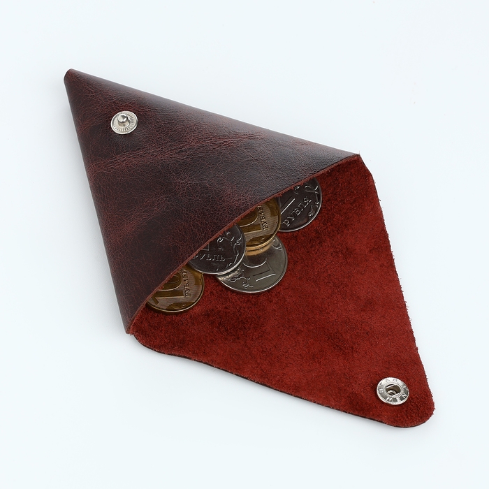 Монетница на кнопке TEXTURA, цвет коричневый Монетница на кнопке TEXTURA, цвет коричневый
