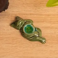 Подставка под благовония "Лягушонок" керамика, цв. зелёный, 8х3,5х1,5 см