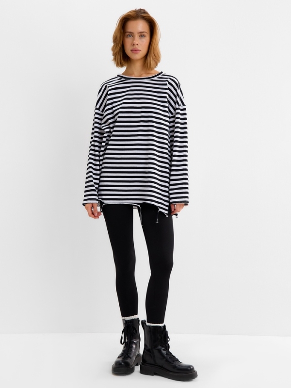 Лонгслив женский MINAKU: One Most Brand, широкая полоска, ONESIZE