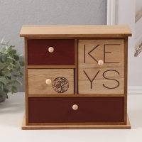 Шкатулка дерево 4 ящика "KEYS" 23,4х10х21 см