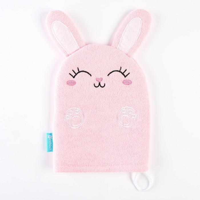 Мочалка детская для купания &laquo;Зайка&raquo;, варежка, из махры