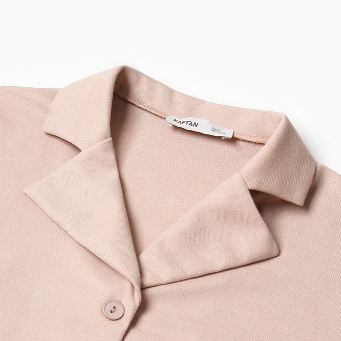 Комплект женский (рубашка, брюки, топ) KAFTAN Комплект женский (рубашка, брюки, топ) KAFTAN "Base" р. 50, пудровый