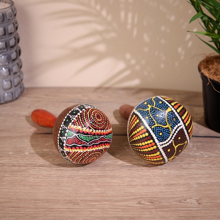 Сувенирный музыкальный инструмент Маракас Сувенирный музыкальный инструмент Маракас "Черепаха" 22х11х6 см МИКС