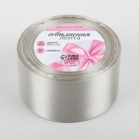 Лента атласная, 50 мм &times; 23 &plusmn; 1 м, цвет светло-серый №179
