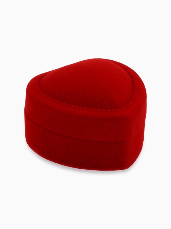 Футляр бархатный под кольцо &laquo;Сердце с рамкой из точек&raquo; 5&times;5, цвет красный