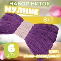 Набор ниток мулине №208, 8 &plusmn; 1 м, 6 шт, цвет тёмно-лавандовый