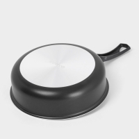 Сотейник Promo, 2.8 л, d=24 см, стеклянная крышка, антипригарное покрытие, алюминий, чёрный