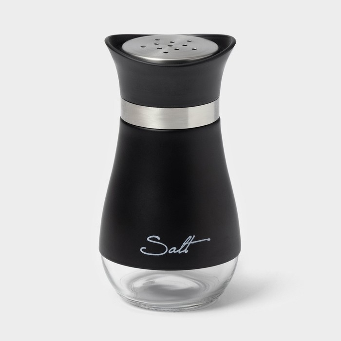 Солонка стеклянная &laquo;Сияние&raquo;, 5,5&times;5&times;11 см, цвет чёрный