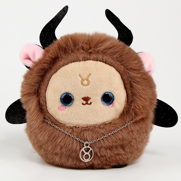 Мягкая игрушка &mdash; Зодиак &laquo;Создай своё украшение. Телец&raquo;, с кулоном