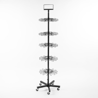 Вертушка, 5 ярусов по 14 крючков stop Lock. цвет чёрный, 40×40×178см Вертушка, 5 ярусов по 14 крючков stop Lock. цвет чёрный, 40×40×178см