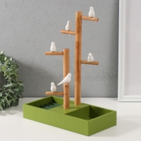 Сувенир дерево подставка для украшений "Птички на дереве" зелёный 24х12х32 см Сувенир дерево подставка для украшений "Птички на дереве" зелёный 24х12х32 см