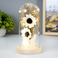 Ночник колба "Цветы" LED от батареек 3хААА 11х11х20 см RISALUX Ночник колба "Цветы" LED от батареек 3хААА 11х11х20 см RISALUX