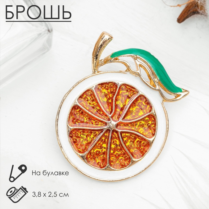 Брошь &laquo;Мандарин&raquo;, цветная в золоте