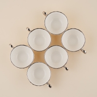 Чайный сервиз SL Home &laquo;Гарда&raquo;, 12 предметов: 6 чашек 200 мл, 6 блюдец d=15 см, цвет белый