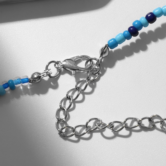 Кулон &laquo;Собачка&raquo; из воздушных шаров, бисер, цвет синий, 41 см