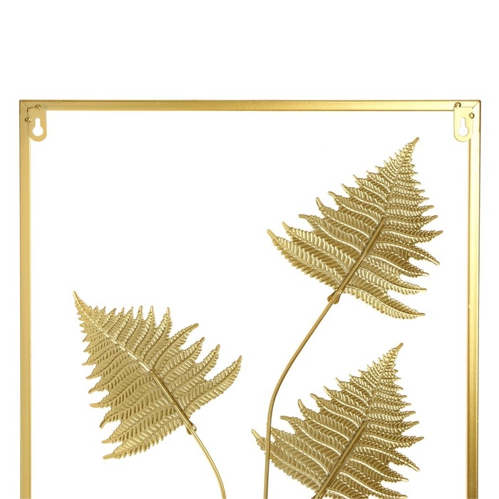 Панно интерьерное металл Панно интерьерное металл "Листья папоротника" сине-золотые 1х39,5х60 см