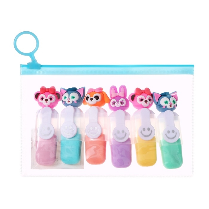 Набор маркеров текстовыделителей 6 штук 6 цветов, в пенале на молнии Зверята Набор маркеров текстовыделителей 6 штук 6 цветов, в пенале на молнии Зверята