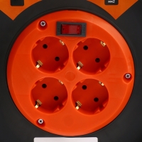 Удлинитель на катушке Luazon Lighting ЕСО, 4 розетки, 20 м, 10 А, ПВС 3х0.75 мм2, с з/к, IP 20, термовыключатель