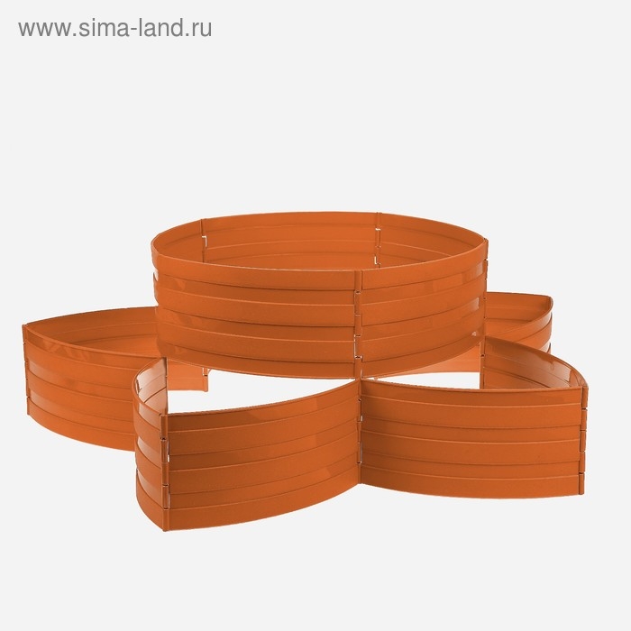 Клумба пластиковая, 15 &times; 540 см, 18 секций, коричневая, &laquo;Конструктор&raquo;