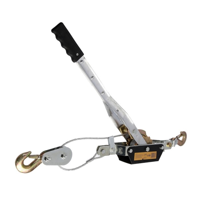 Лебедка рычажная ТУНДРА, двойное храповое колесо, тяга 4 т (подъем 1.6 т), трос 3 метра