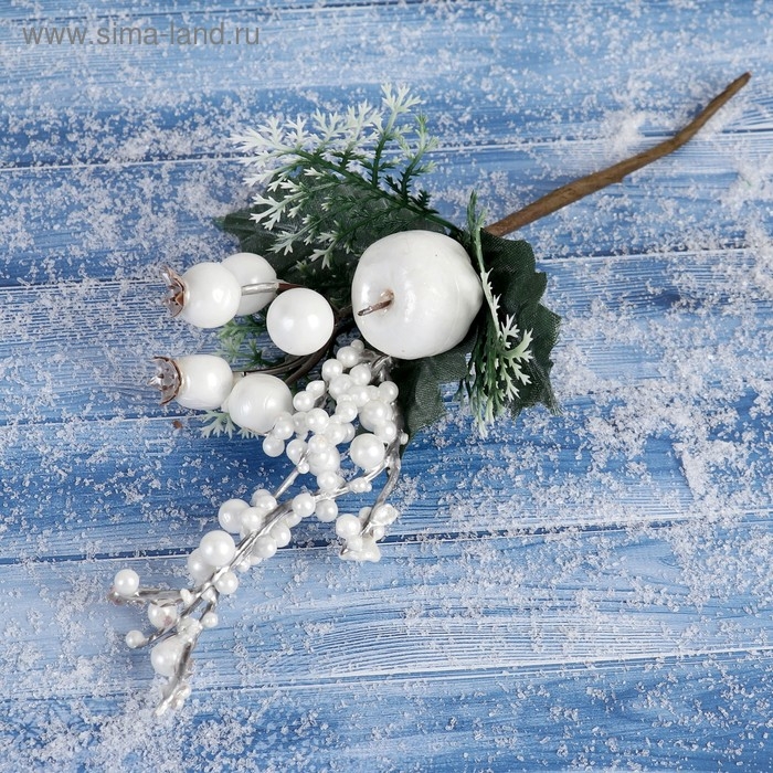 Декор Декор "Зимнее сияние" ягоды листики, 17 см