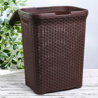 Корзина бельевая с крышкой &laquo;Ротанг&raquo;, 60 л, 34&times;44&times;56 см, цвет микс