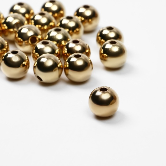 Бусина &laquo;Гематит&raquo; d=10 мм, (набор 10 г), цвет золото