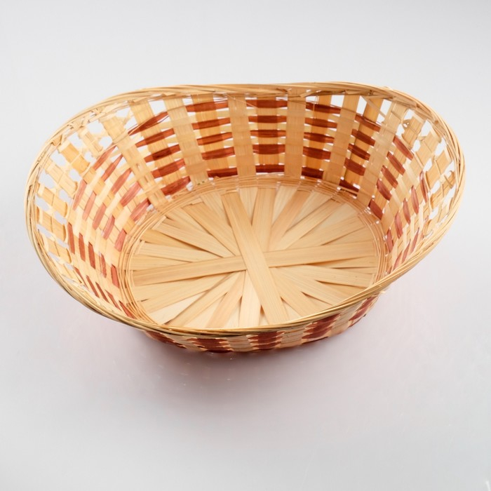 Корзина &laquo;Ладья&raquo;, дно 27&times;20, верх 41&times;28, высота 15 см, бамбук