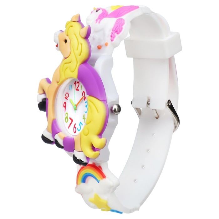 Часы наручные детские, Часы наручные детские, "Пони", d-2 см, ремешок силикон l-21 см