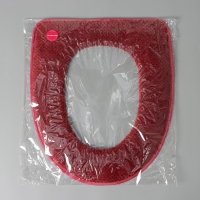 Чехол на сиденье для унитаза на липучках Доляна &laquo;Плюш&raquo;, 34&times;40 см, цвет МИКС