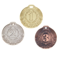 Медаль призовая 021, d= 4 см. 1 место. Цвет золото. Без ленты