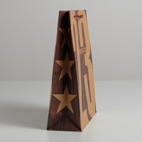 Пакет подарочный крафтовый вертикальный, упаковка, &laquo;23 Февраля&raquo;, ML 23 х 27 х 8 см