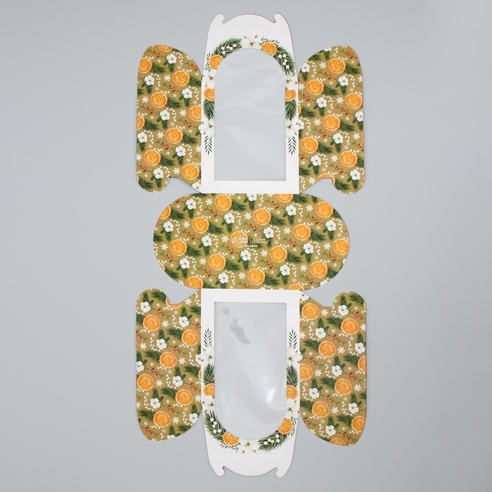 Складная коробка под маленький торт &laquo;Апельсины&raquo;, 15 х 15 х 18 см, Новый год