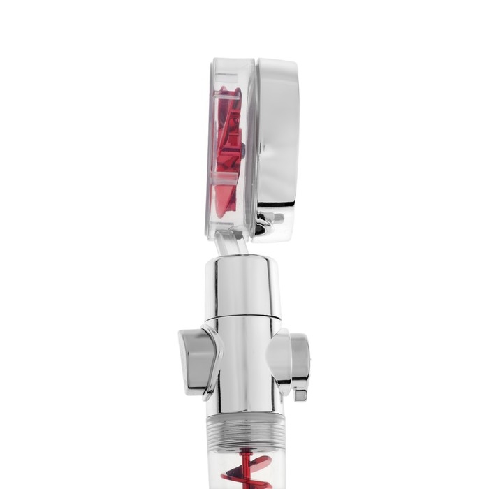 Лейка для душа ZEIN Z4088, микроточки, кнопка Лейка для душа ZEIN Z4088, микроточки, кнопка "стоп", вентилятор, спираль, красный/хром