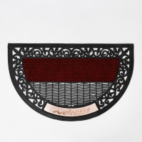 Коврик придверный Доляна Welcome, полукруглый, 50&times;80 см, цвет МИКС