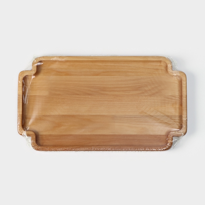 Поднос деревянный для подачи Adelica, 35&times;20&times;1,8 см, потайные ручки, массив берёзы, пропитано маслом, цвет натуральный