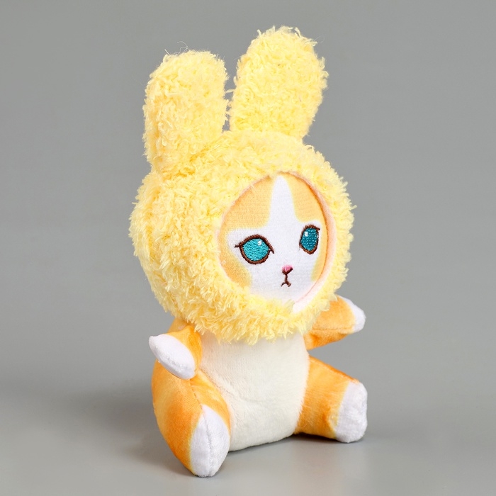 Мягкая игрушка &laquo;Котик&raquo;, в костюме зайки, на брелоке, 11 см, цвет МИКС